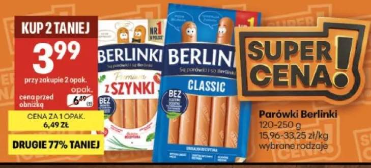 Parówki Berlinki z szynki +1 wariant