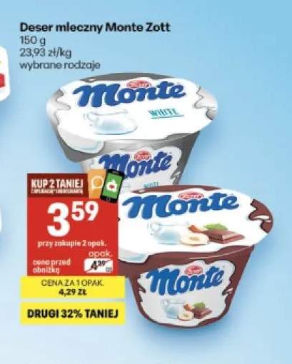 Deser mleczny Monte White Zott +1 wariant