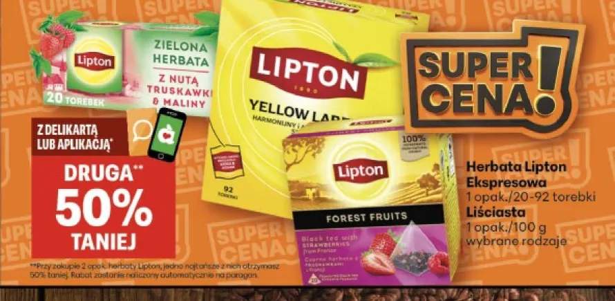 Herbata czarna ekspresowa Lipton Yellow Label +2 warianty