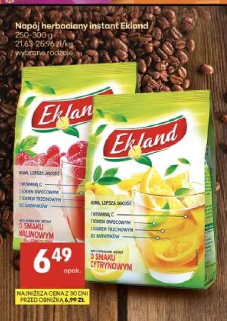 Napój herbaciany instant Ekland o smaku malinowym +1 wariant