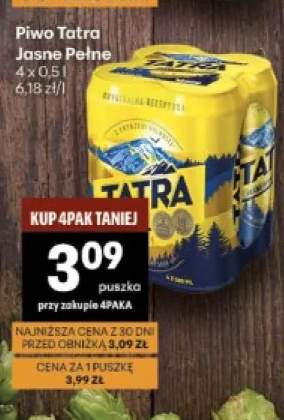 Piwo Tatra Jasne Pełne