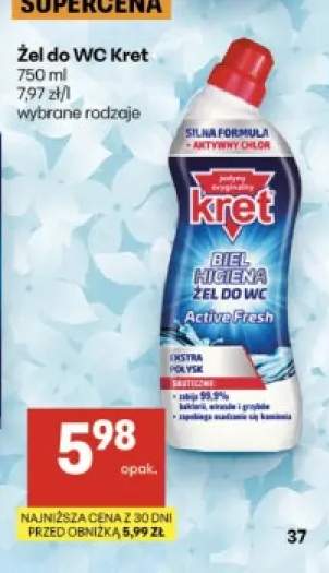 Żel do WC Kret Biel i Higiena