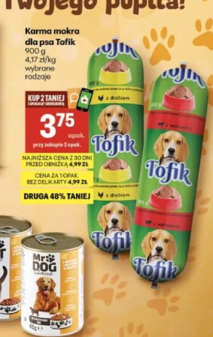 Karma mokra dla psa Tofik z drobiem +1 wariant
