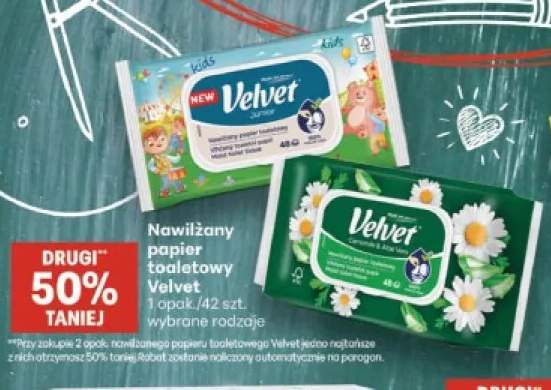 Nawilżany papier toaletowy Velvet Junior +1 wariant
