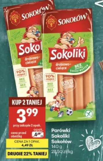 Parówki drobiowo-cielęce Sokoliki Sokołów