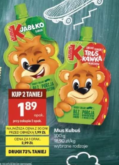 Mus jabłko banan truskawka marchew Kubuś +1 wariant