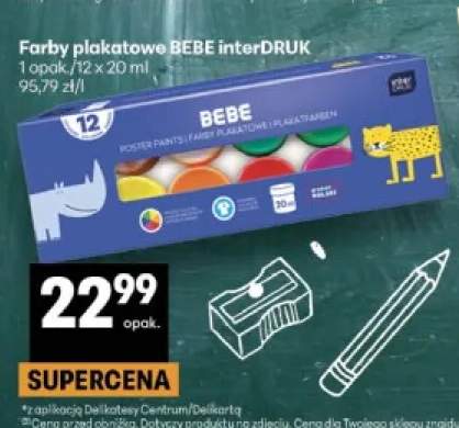 Farby plakatowe BEBE interDRUK 12-pak 20 ml