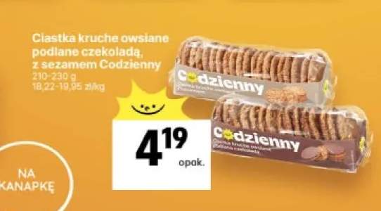 Ciastka kruche owsiane podlane czekoladą Codzienny +1 wariant