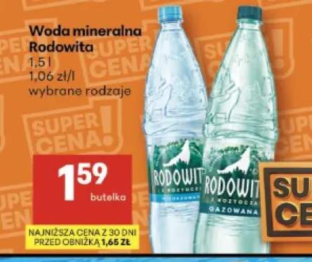 Woda mineralna niegazowana Rodowita +1 wariant