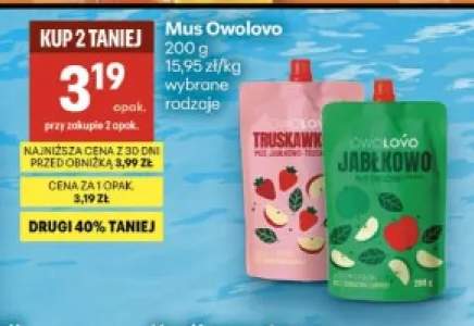Mus owocowy Owolovo truskawkowo-jabłkowy +1 wariant