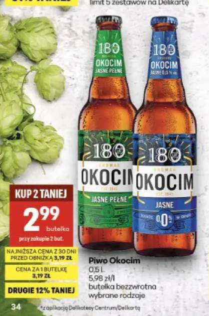 Piwo Okocim +1 wariant