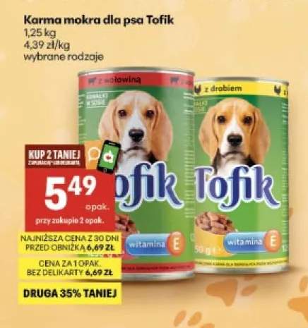Karma mokra dla psa z wołowiną Tofik +1 wariant