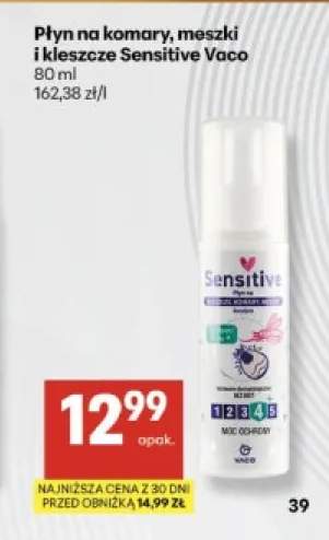 Płyn na komary, meszki i kleszcze Sensitive Vaco
