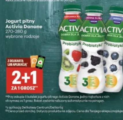 Jogurt pitny Activia Danone truskawka kiwi +2 warianty