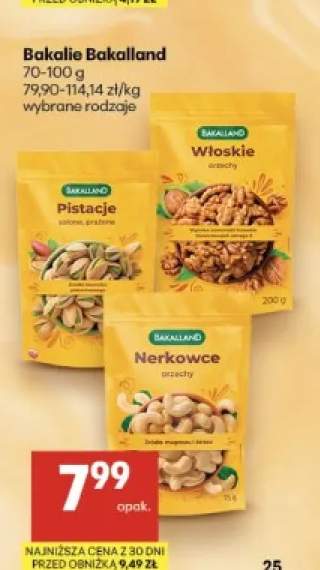 Pistacje solone prażone Bakalland +2 warianty