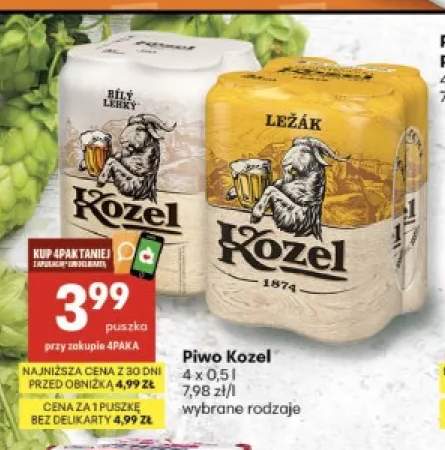 Piwo Kozel Bílý Lehký 4-pak +1 wariant