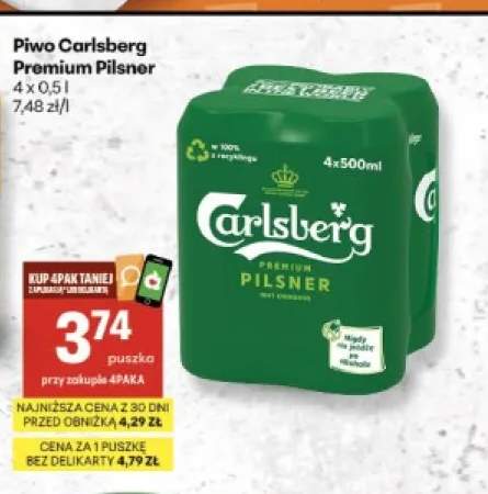 Piwo Carlsberg Premium Pilsner 4-pak