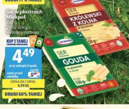 Ser w plastrach Królewski z Kolna Mlekpol +1 wariant