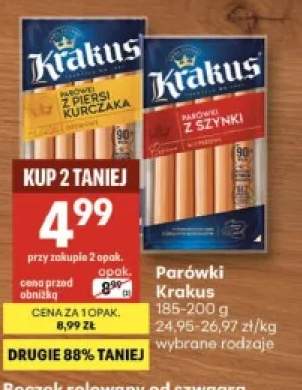 Parówki z piersi kurczaka Krakus +1 wariant
