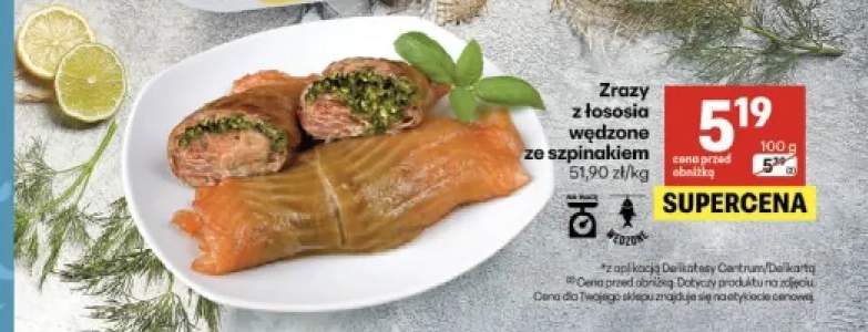 Zrazy z łososia wędzone ze szpinakiem
