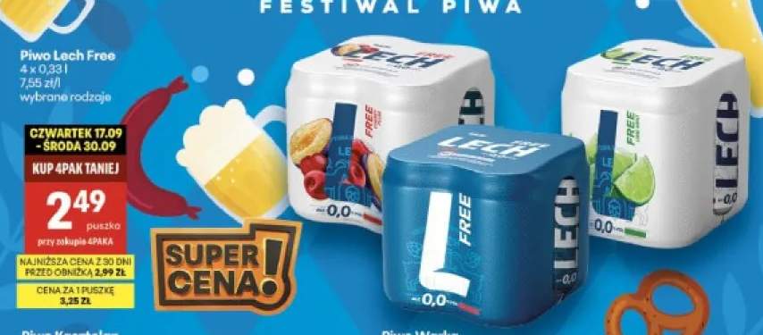 Piwo bezalkoholowe Lech 4-pak +2 warianty