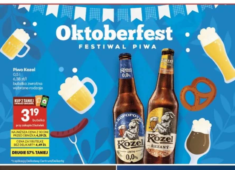 Piwo bezalkoholowe Kozel +1 wariant