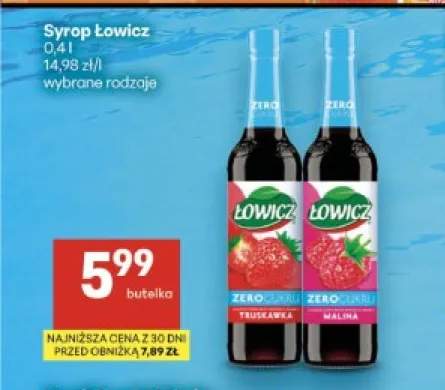 Syrop Łowicz Zero Cukru truskawka +1 wariant