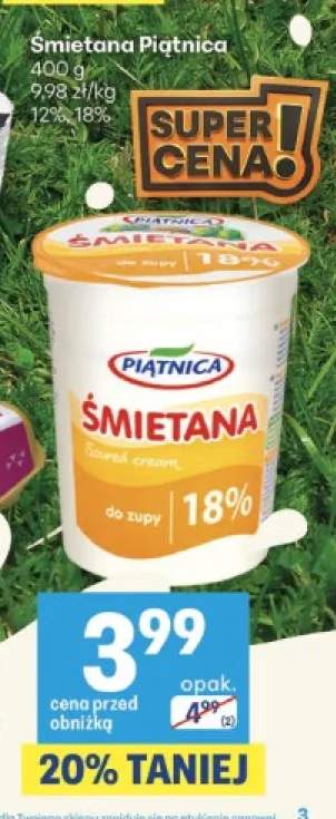 Śmietana Piątnica 12% +1 wariant