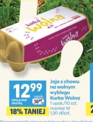 Jajka kurze z chowu na wolnym wybiegu Kurka Wolna M