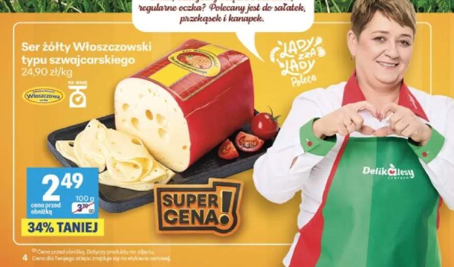 Ser żółty włoszczowski typu szwajcarskiego Włoszczowa