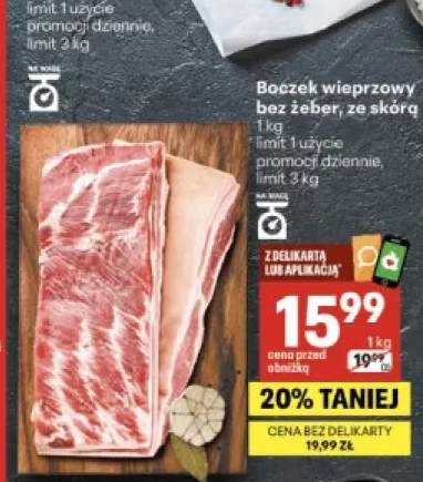 Boczek wieprzowy bez żeber ze skórą