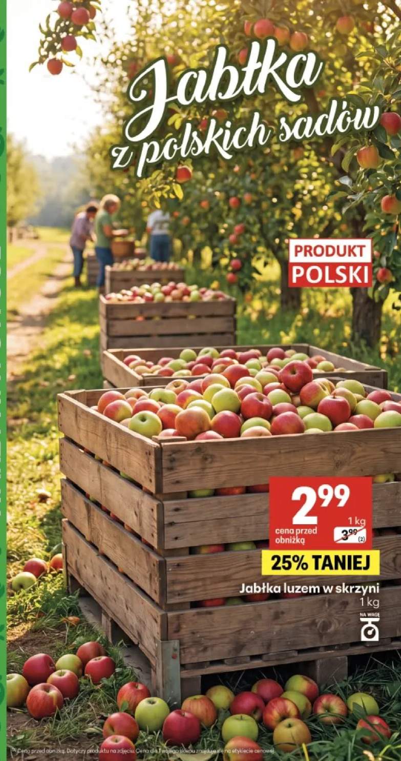 Jabłka luzem w skrzyni