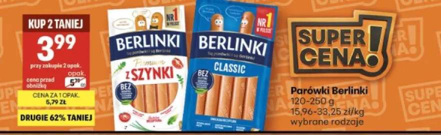 Parówki Berlinki Classic +1 wariant