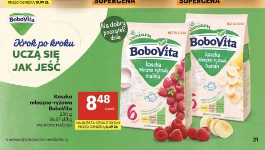 Kaszka mleczno-ryżowa malina BoboVita +1 wariant