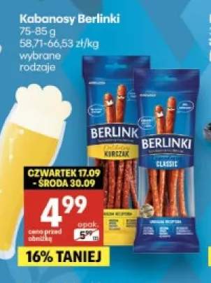 Kabanosy Berlinki Classic +1 wariant