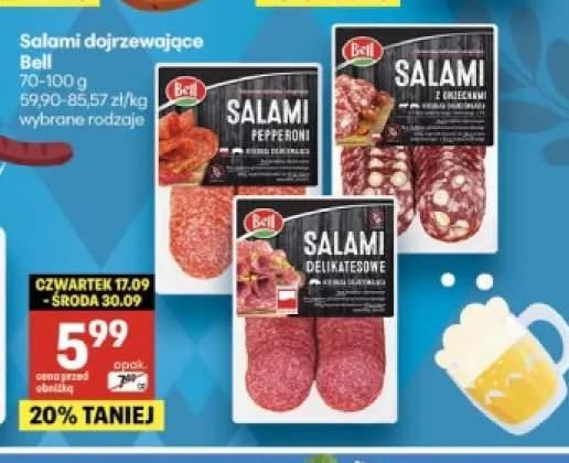 Salami dojrzewające pepperoni Bell +2 warianty