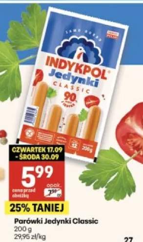 Parówki Jedynki Classic Indykpol