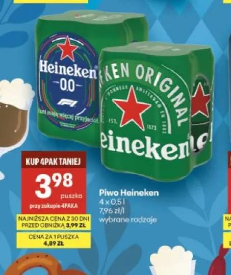 Piwo bezalkoholowe Heineken 4-pak 500 ml +1 wariant