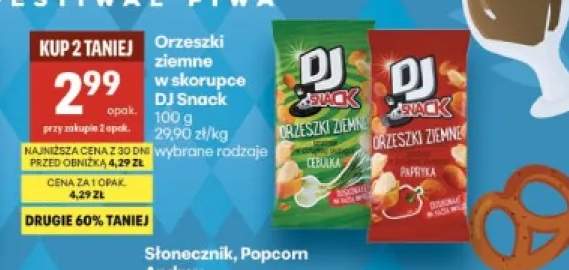 Orzeszki ziemne w skorupce papryka DJ Snack +1 wariant