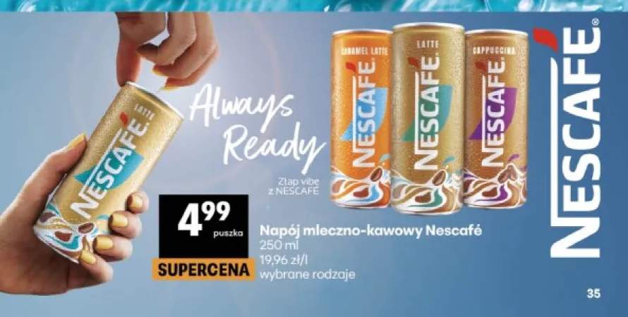 Napój mleczno-kawowy Nescafé cappuccino +2 warianty