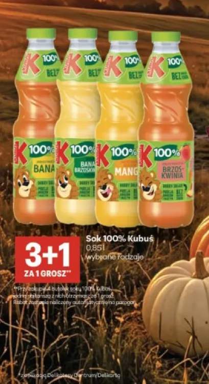 Sok Kubuś banan brzoskwinia 100% +3 warianty
