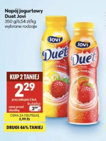 Napój jogurtowy Duet Jovi melon-truskawka +1 wariant