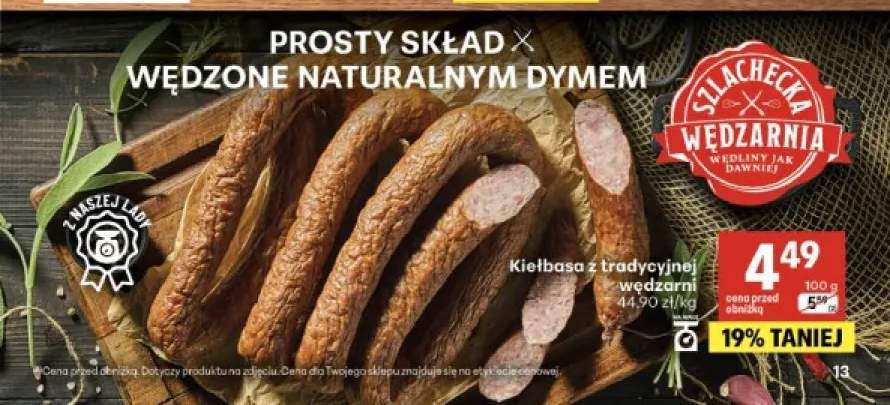 Kiełbasa z tradycyjnej wędzarni Szlachecka Wędzarnia