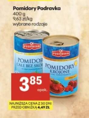 Pomidory Podravka całe bez skórki +1 wariant