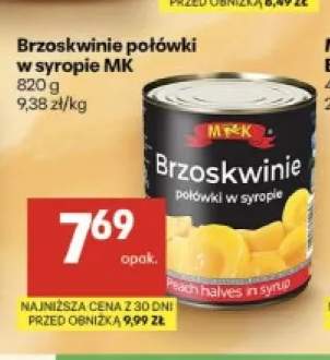 Brzoskwinie połówki w syropie MK