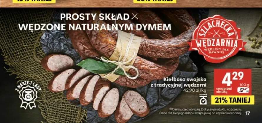 Kiełbasa swojska z tradycyjnej wędzarni Szlachecka Wędzarnia