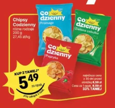 Chipsy fromage Codzienny +2 warianty