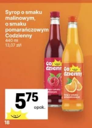 Syrop o smaku malinowym Codzienny +1 wariant