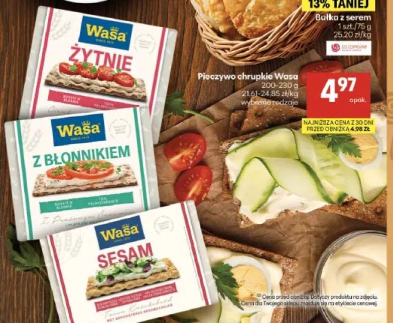 Pieczywo chrupkie żytnie Wasa +2 warianty