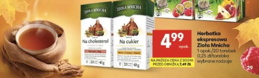 Herbatka ekspresowa Zioła Mnicha na cukier +1 wariant
